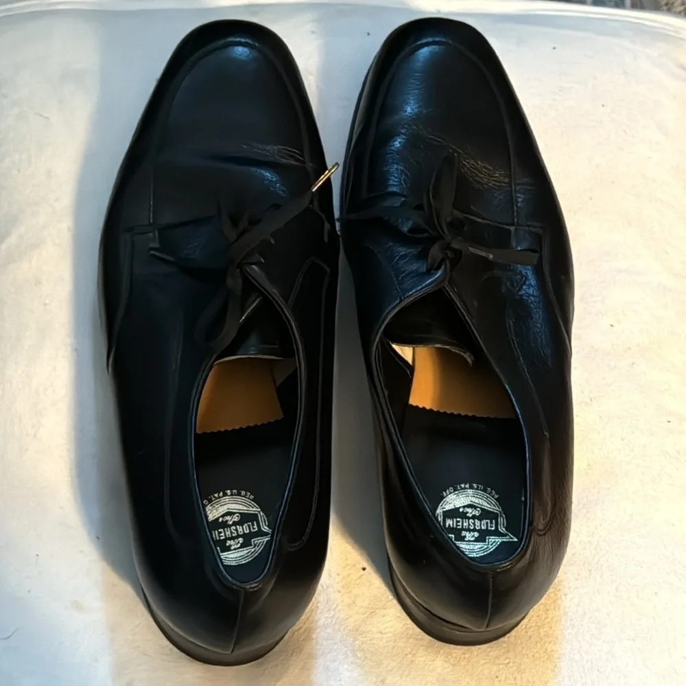 Florsheim 21803 Black leather lace up dress shoes flexible fiber insole sz 9 1/2